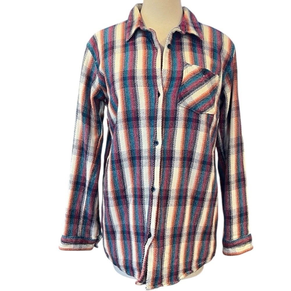 Burton Grace Sherpa Plaid Flannel Shirt Jacket Fleece Lined Shacket Size S